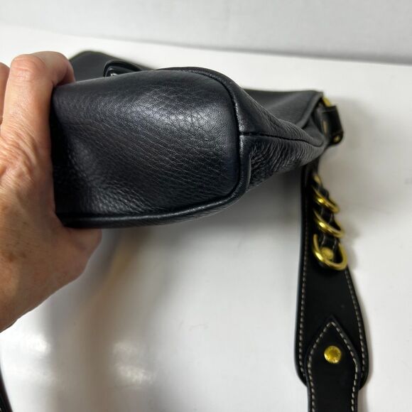 Vintage Ghurka Black Pebble Calfskin Luxury Leather Flap Shoulder Crossbody Bag - Picture 7 of 16